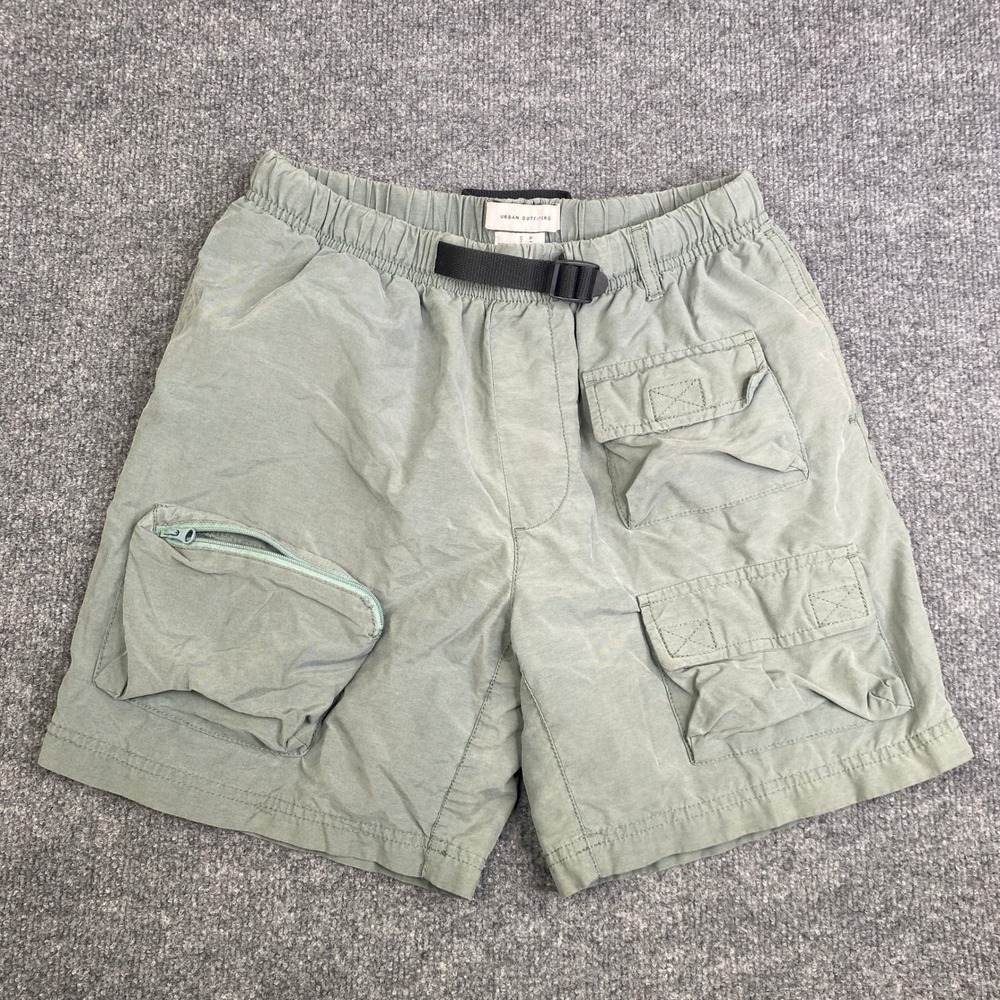 Urban Outfitters Mens Cargo Shorts Sage Green Belted Utility Gorpcore Small